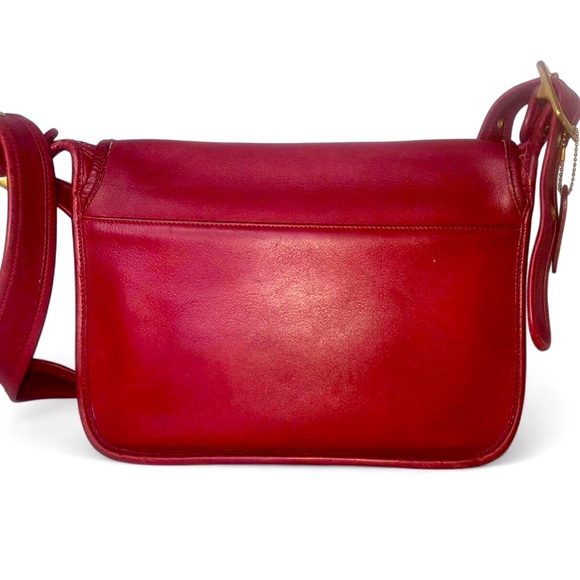 COACH PATRICIA SCHNEIDER'S Red Glove Tanned Crossbody Shoulder Bag VTG 9951 COA - Picture 4 of 17